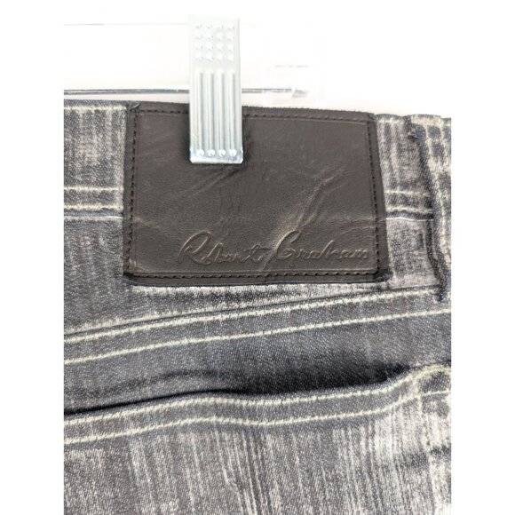 Robert Graham Jeans Mens 34x31 Charcoal Distressed Acid Wash Denim - Picture 8 of 10